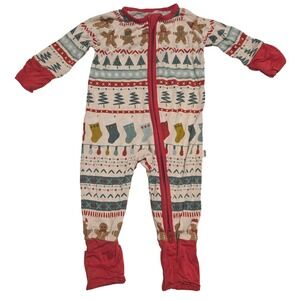 Little Sleepies Newborn Christmas Gingerbread Tree Stocking Pajamas
